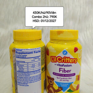 Kẹo Dẻo Chất Xơ Cho Bé L'il Critters Fiber — Vitafusion (Mỹ)