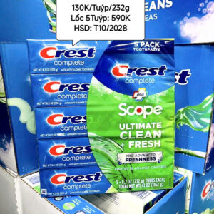 Kem Đánh Răng Crest Complete + Scope Ultimate Clean & Fresh (Mỹ)
